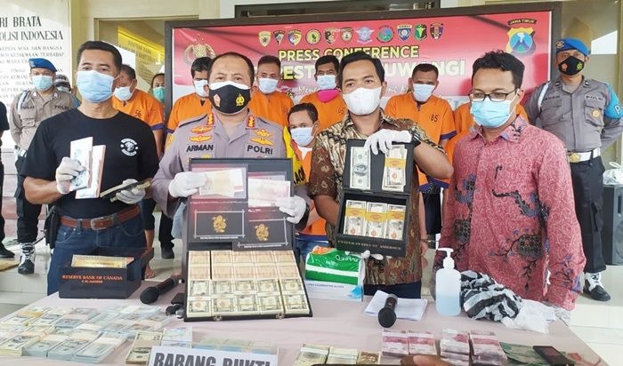 Polresta Banyuwangi Berhasil Gagalkan Sindikat Peredaran Uang Palsu Senilai Rp2,8 Triliun