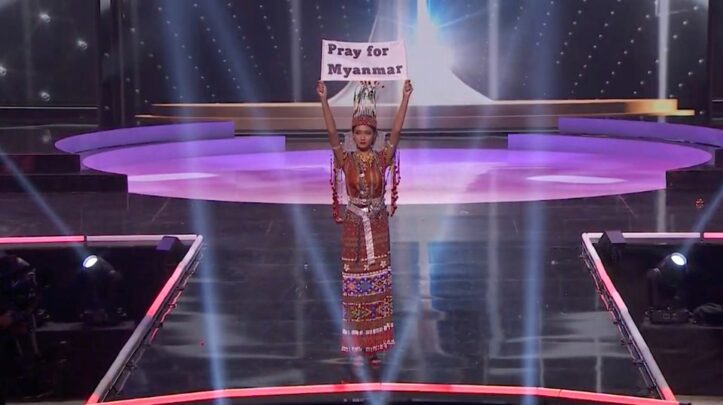 Kontestan Myanmar Suarakan Negaranya di Ajang Miss Universe