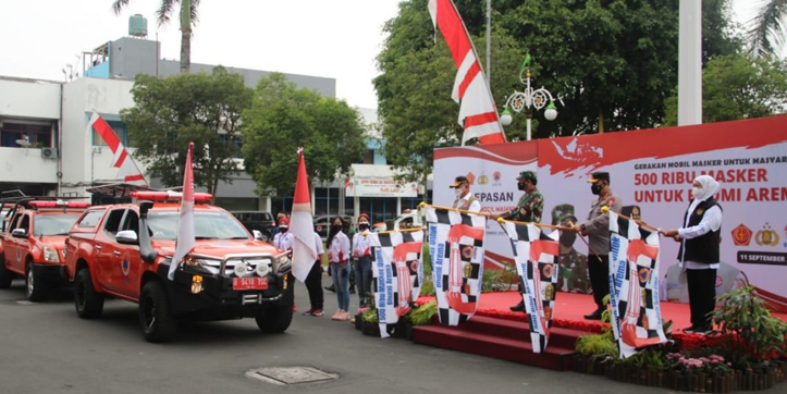 Panglima TNI dan Kapolri Resmikan Gerakan Mobil Masker di Malang Raya