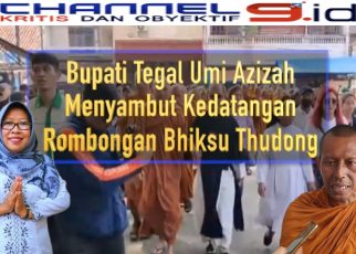 Bupati Tegal Umi Azizah Menyambut Kedatangan Rombongan Bhiksu Thudong