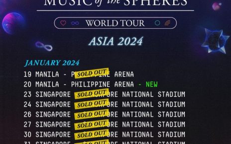 Tiket Coldplay Singapura Hari Keenam Ludes