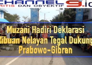 Ratusan nelayan yang tergabung dalam Solidaritas Nelayan Indonesia (SNI) Tegal mendeklarasikan dukungan kepada pasangan capres dan cawapres nomor urut 2 Prabowo Subianto-Gibran Rakabuming Raka,