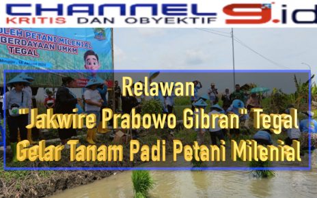 Relawan "Jakwire Prabowo Gibran" Tegal Gelar Tanam Padi Petani Milenial
