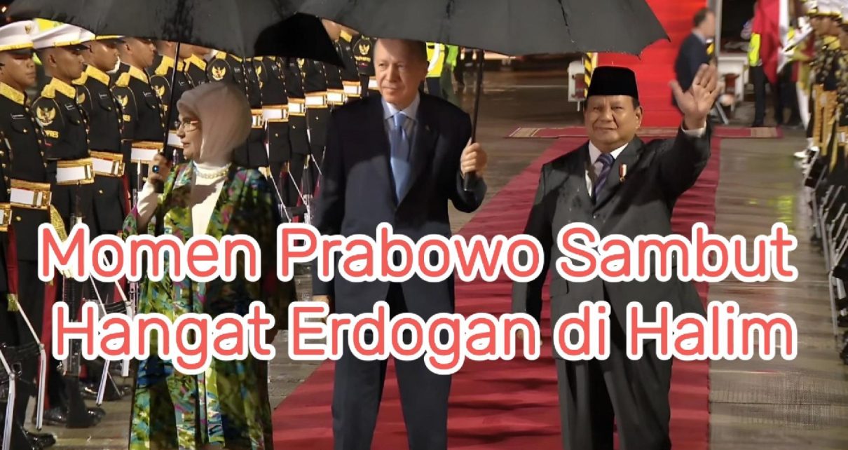 Momen Prabowo Sambut Hangat Erdogan di Halim
