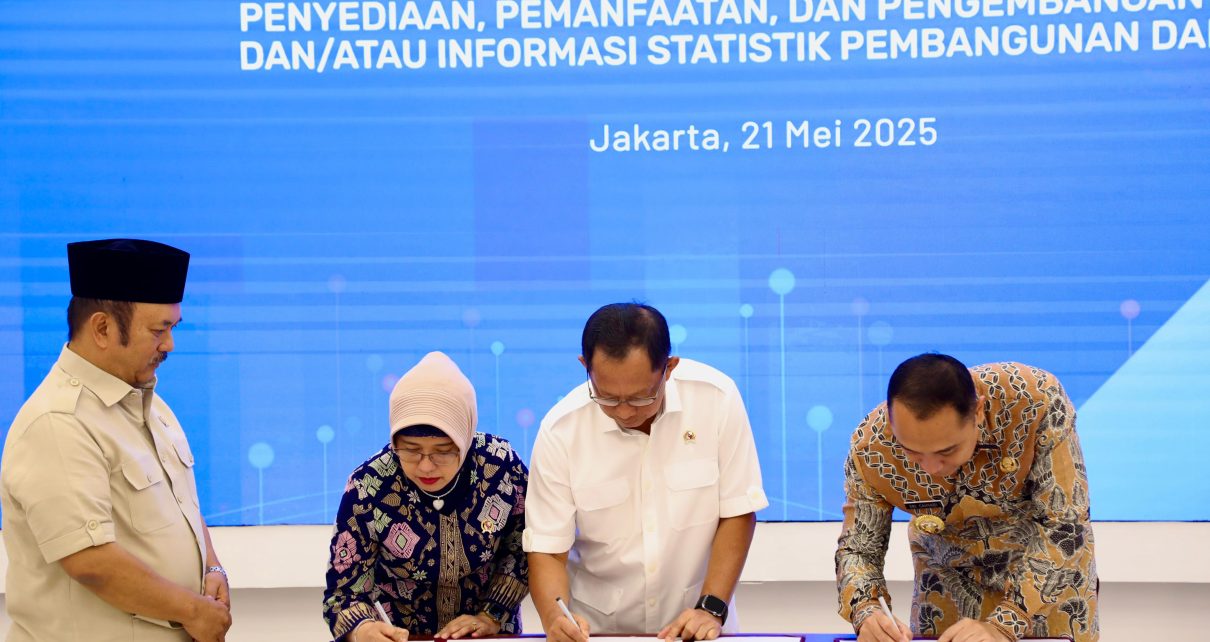 Pemanfaatan Data Tunggal, Mendagri Teken Kerja Sama dengan BPS dan Pemda