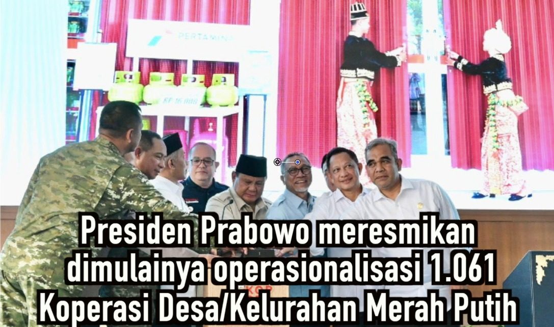 Presiden Prabowo meresmikan dimulainya operasionalisasi 1.061 Koperasi Desa/Kelurahan Merah Putih
